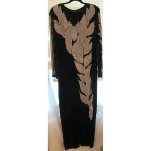 Carolyne Barton Night Beaded Silk Dress Women’s Medium Whimsigoth Fairy Vintage
